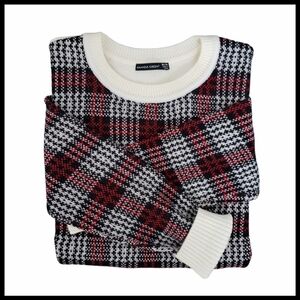 Amanda Green Women's Knit Plaid Crew Neck Sweater Size XL